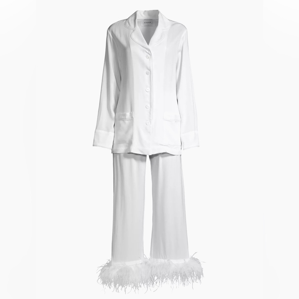 Daily Sleeper Pajamas White Size Large | bridal wedding pajamas